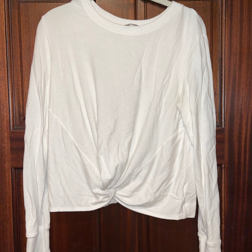 Athleta white long sleeve top